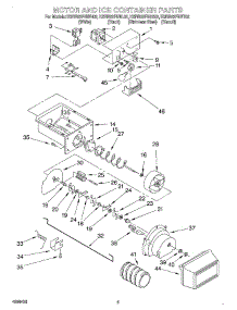 04 - Motor And Ice Container parts for Kitchenaid Refrigerator KSRB22FHBT02 from AppliancePartsPros.com