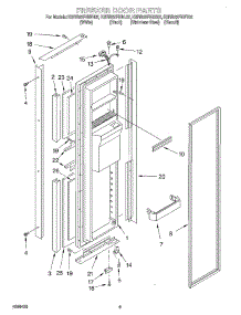 06 - Freezer Door parts for Kitchenaid Refrigerator KSRB22FHBT02 from AppliancePartsPros.com