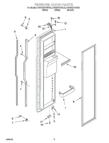 06 - Freezer Door parts for Kitchenaid Refrigerator KSRS22FGWH02 from AppliancePartsPros.com
