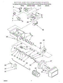 05 - Motor And Ice Container parts for Kitchenaid Refrigerator KSRB27FHSS02 from AppliancePartsPros.com