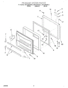 03 - Freezer Door parts for Kitchenaid Refrigerator KBRS22KGAL1 from AppliancePartsPros.com