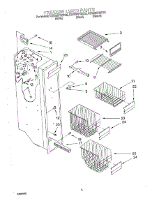 04 - Freezer Liner parts for Kitchenaid Refrigerator KSRS25FGWH02 from AppliancePartsPros.com