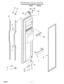 06 - Freezer Door parts for Kitchenaid Refrigerator KSRE22FHWH00 from AppliancePartsPros.com