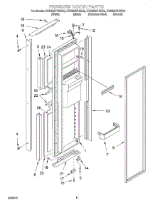 07 - Freezer Door parts for Kitchenaid Refrigerator KSRB25FHSS02 from AppliancePartsPros.com