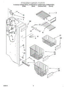 04 - Freezer Liner parts for Kitchenaid Refrigerator KSRB25FHWH02 from AppliancePartsPros.com