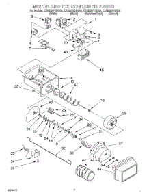 05 - Motor And Ice Container parts for Kitchenaid Refrigerator KSRB25FHWH02 from AppliancePartsPros.com