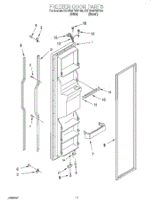 07 - Freezer Door parts for Kitchenaid Refrigerator KSRE25FHBT00 from AppliancePartsPros.com