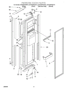 06 - Freezer Door parts for Kitchenaid Refrigerator KSRB22FHBL01 from AppliancePartsPros.com