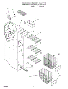 06 - Freezer Liner parts for Kitchenaid Refrigerator KSRS22KGBT01 from AppliancePartsPros.com