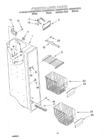 09 - Freezer Liner parts for Kitchenaid Refrigerator KSRB22FHBT01 from AppliancePartsPros.com