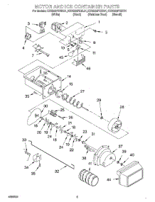 04 - Motor And Ice Container parts for Kitchenaid Refrigerator KSRB22FHSS01 from AppliancePartsPros.com