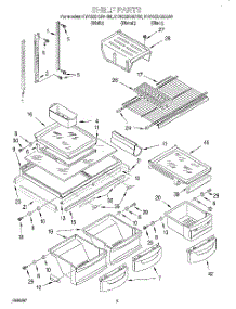 03 - Shelf parts for Kitchenaid Refrigerator KTRS22KHWH00 from AppliancePartsPros.com