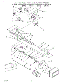 04 - Motor And Ice Container parts for Kitchenaid Refrigerator KSRS22FGBT00 from AppliancePartsPros.com