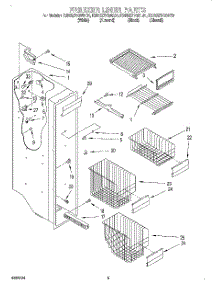 04 - Freezer Liner parts for Kitchenaid Refrigerator KSRS27FGAL01 from AppliancePartsPros.com