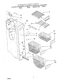 04 - Freezer Liner parts for Kitchenaid Refrigerator KSRB25FHBL01 from AppliancePartsPros.com