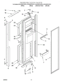 07 - Freezer Door parts for Kitchenaid Refrigerator KSRB25FHBT01 from AppliancePartsPros.com
