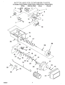 05 - Motor And Ice Container parts for Kitchenaid Refrigerator KSRB27FHWH01 from AppliancePartsPros.com