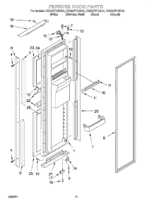 07 - Freezer Door parts for Kitchenaid Refrigerator KSRB27FHSS01 from AppliancePartsPros.com