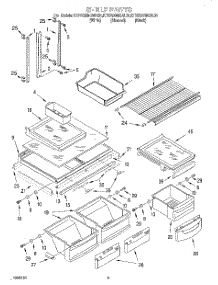 03 - Shelf parts for Kitchenaid Refrigerator KTRV20MGAL01 from AppliancePartsPros.com