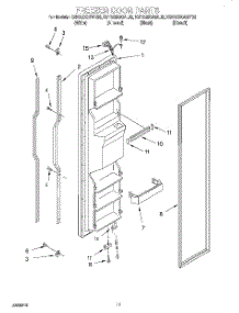 07 - Freezer Door parts for Kitchenaid Refrigerator KSRS25QGBT02 from AppliancePartsPros.com