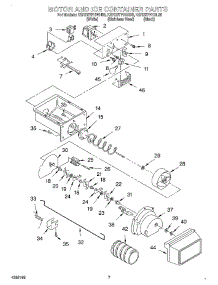 05 - Motor And Ice Container parts for Kitchenaid Refrigerator KSRB27FHSS00 from AppliancePartsPros.com