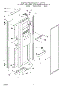 07 - Freezer Door parts for Kitchenaid Refrigerator KSRB27FHBL00 from AppliancePartsPros.com