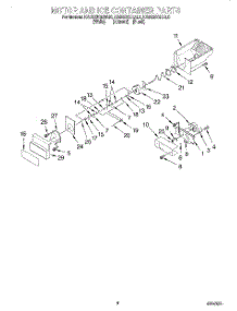 05 - Motor And Ice Container parts for Kitchenaid Refrigerator KSBS20QEAL0 from AppliancePartsPros.com