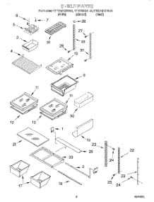 04 - Shelf parts for Kitchenaid Refrigerator KTRS25KGBL00 from AppliancePartsPros.com