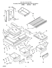03 - Shelf parts for Kitchenaid Refrigerator KTRS19MGBL00 from AppliancePartsPros.com