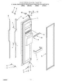 07 - Freezer Door parts for Kitchenaid Refrigerator KSRS27FGWH00 from AppliancePartsPros.com