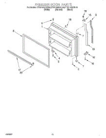 07 - Freezer Door, Lit / Optional parts for Kitchenaid Refrigerator KTRS19MGAL00 from AppliancePartsPros.com