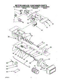 06 - Motor And Ice Container parts for Whirlpool Refrigerator ED22DQXBW00 from AppliancePartsPros.com