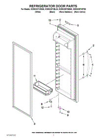 05 - Refrigerator Door Parts parts for Kitchenaid Refrigerator KSRG25FVBL05 from AppliancePartsPros.com