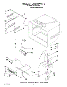 02 - Freezer Liner Parts parts for Kitchenaid Refrigerator KFCP22EXMP2 from AppliancePartsPros.com