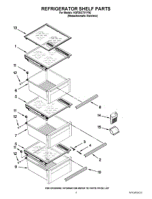03 - Refrigerator Shelf Parts parts for Kitchenaid Refrigerator KSF26C7XYY02 from AppliancePartsPros.com