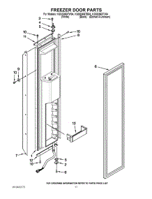 11 - Freezer Door Parts parts for Kitchenaid Refrigerator KSSS36QTX04 from AppliancePartsPros.com
