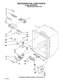 02 - Refrigerator Liner Parts parts for Kitchenaid Refrigerator KBRS20EVMS6 from AppliancePartsPros.com