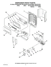 08 - Dispenser Front Parts parts for Kitchenaid Refrigerator KSRJ25FXWH04 from AppliancePartsPros.com