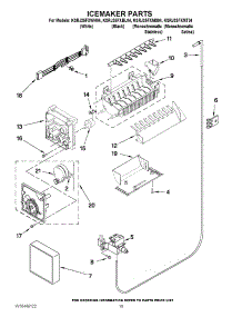 12 - Icemaker Parts parts for Kitchenaid Refrigerator KSRJ25FXWH04 from AppliancePartsPros.com