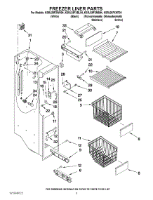 04 - Freezer Liner Parts parts for Kitchenaid Refrigerator KSRJ25FXBL04 from AppliancePartsPros.com