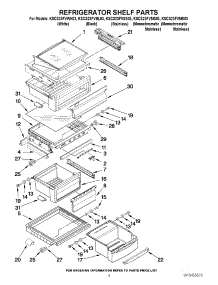 03 - Refrigerator Shelf Parts parts for Kitchenaid Refrigerator KSCS23FVSS03 from AppliancePartsPros.com