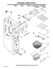 04 - Freezer Liner Parts parts for Kitchenaid Refrigerator KSCS23FVMK03 from AppliancePartsPros.com