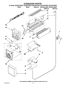 12 - Icemaker Parts parts for Kitchenaid Refrigerator KSCS23FVWH03 from AppliancePartsPros.com