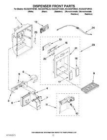 08 - Dispenser Front Parts parts for Kitchenaid Refrigerator KSCS23FVBL03 from AppliancePartsPros.com