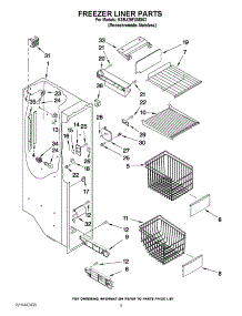 04 - Freezer Liner Parts parts for Kitchenaid Refrigerator KSRJ25FXMS02 from AppliancePartsPros.com