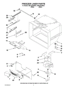 02 - Freezer Liner Parts parts for Kitchenaid Refrigerator KBFS22EWBL3 from AppliancePartsPros.com