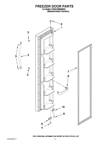 07 - Freezer Door Parts parts for Kitchenaid Refrigerator KSRS25MWMS02 from AppliancePartsPros.com
