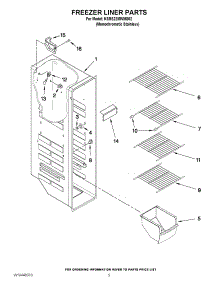 04 - Freezer Liner Parts parts for Kitchenaid Refrigerator KSRS22MWMS02 from AppliancePartsPros.com