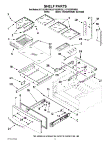 03 - Shelf Parts parts for Kitchenaid Refrigerator KFXS25RYBL2 from AppliancePartsPros.com