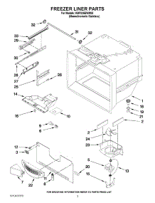 02 - Freezer Liner Parts parts for Kitchenaid Refrigerator KBFS25EWMS5 from AppliancePartsPros.com